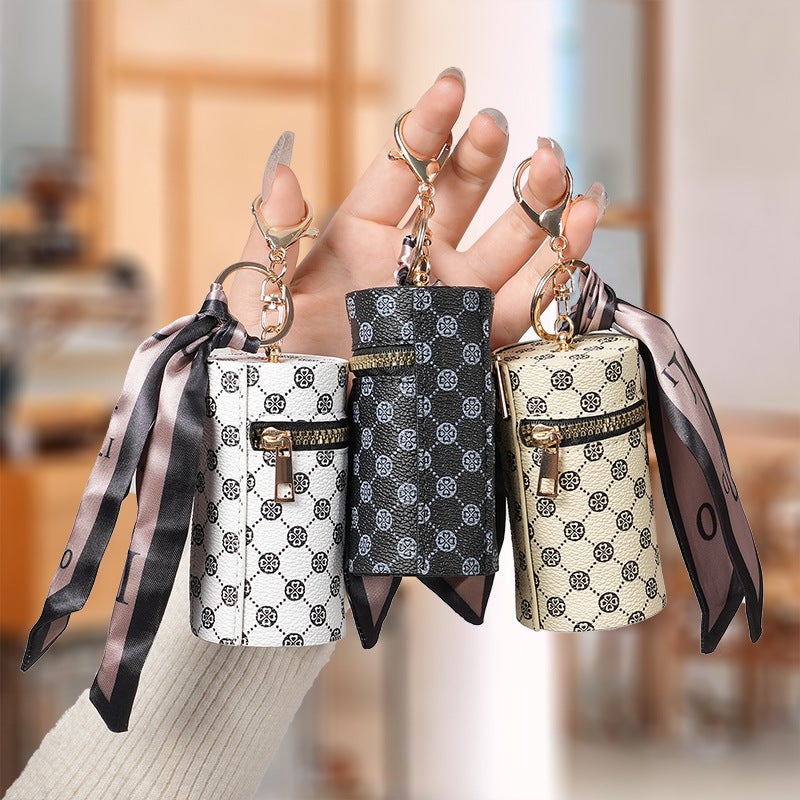 Labeling Coin Purse Pendant Earphone Bag Lipstick Mini Keychain Bag Retro Bucket Lipstick Bag - Image 2